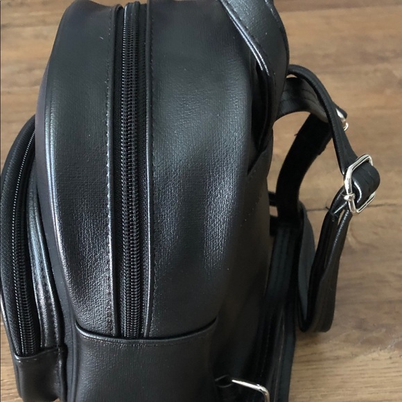 HELLO KITTY-NWT Black Faux Leather Mini Backpack - Picture 9 of 15